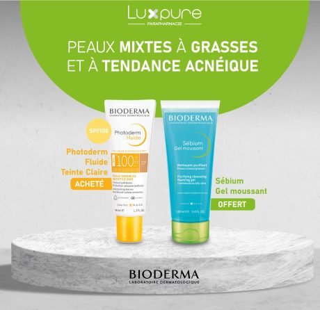 Bioderma Photoderm Fluide Teint tres Claire spf100+ Sebium Gel Moussant